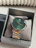 Guess horloge. Stalen band, groene wijzerplaat echte diamant, Sieraden, Tassen en Uiterlijk, Horloges | Heren, Overige merken