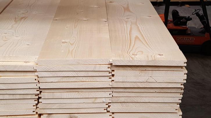 Vuren vloerdelen 25x280mm x 5m1 lang (extra breed), Doe-het-zelf en Verbouw, Hout en Planken, Nieuw, Plank, Vuren, Minder dan 25 mm