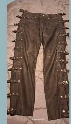 Leren Broek met Gespen - Maat 34, Kleding | Heren, Broeken en Pantalons, Ophalen, Gedragen, Maat 46 (S) of kleiner, Zwart