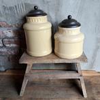 2x Landelijke aardewerk voorraadpot pot met deksel *Etage3*, Huis en Inrichting, ., Ophalen of Verzenden, Zo goed als nieuw, .