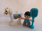 Duplo paard met verzorger ruiter jongen en borstel, Kinderen en Baby's, Speelgoed | Duplo en Lego, Ophalen of Verzenden, Zo goed als nieuw