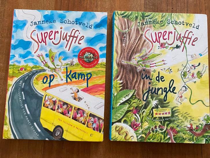 Janneke Schotveld - Superjuffie in de jungle & Op kamp zgn, Boeken, Kinderboeken | Jeugd | onder 10 jaar, Zo goed als nieuw, Fictie algemeen