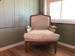 Landelijke fauteuil met eikenhouten frame, Huis en Inrichting, Fauteuils, Ophalen, Gebruikt, 75 tot 100 cm, 50 tot 75 cm