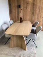 Eiken tafel Deens ovaal 200x100cm met eiken V poten, Verzenden, Nieuw, 4 tot 6 stoelen
