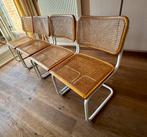 4 witte buisframe stoelen, Thonet - Cesca - M. Breuer, Huis en Inrichting, Stoelen, Ophalen, Overige materialen, Gebruikt, Wit