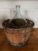 Vintage Italiaanse Wijnfles/Vaas in Houten Mand, Ophalen