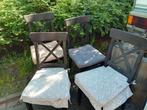 Gratis 4 zwarte eetkamerstoelen, Huis en Inrichting, Stoelen, Ophalen, Zo goed als nieuw, Zwart