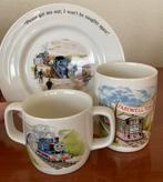 Wedgwood kinderset bordje en 2 bekers Thomas de trein, Ophalen of Verzenden, Zo goed als nieuw, Wedgwood, Kop(pen) en/of Schotel(s)