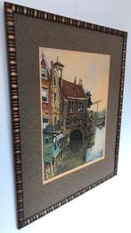 Aquarel ‘Aelbrechtskolk’ Rotterdam-Delfshaven, Antiek en Kunst, Ophalen