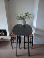 Bartafel Deens ovaal 3D zwart/antraciet, Huis en Inrichting, Tafels | Statafels, Ophalen, In hoogte verstelbaar, Zo goed als nieuw