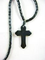 Heel aparte ketting met kruisje pyriet (6917-74), Ophalen, Zo goed als nieuw, Sieraad