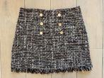 Luc-ce tweed M rok gouden knopen Chanelstijl franjes LUCCE, Kleding | Dames, Rokken, Maat 38/40 (M), Bruin, Luc-ce, Ophalen of Verzenden
