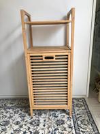 Bathroom cabinet with laundry basket in bamboo, Huis en Inrichting, Badkamer | Badkamermeubels, Minder dan 100 cm, 25 tot 50 cm