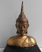 Oud bronzen Boeddha beeld Fragment verguld., Ophalen of Verzenden