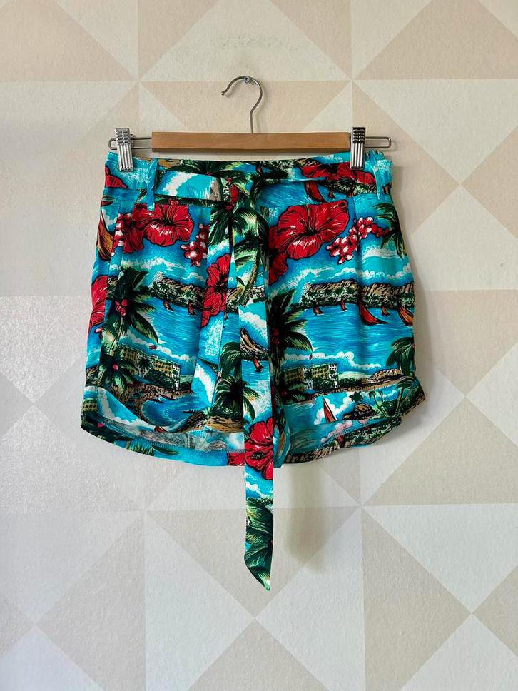 King Louie Roisin korte broek tropisch blauw XS/34 NIEUW, Kleding | Dames, Broeken en Pantalons, Nieuw, Maat 34 (XS) of kleiner
