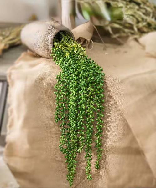 Kunst Vetplant 40cm - Hangplant Nepplant Erwtenplant Sier, Huis en Inrichting, Woonaccessoires | Kunstplanten en Kunstbloemen