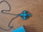 Ketting met turquoise stenen., Ophalen of Verzenden, Zo goed als nieuw, Blauw, Steen of Mineraal