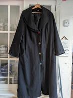Zwarte lange damesjas maat 46, Ophalen of Verzenden, Zo goed als nieuw, Maat 46/48 (XL) of groter, Zwart