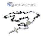 rvs rozenkrans ketting rosary kruisje kruishanger van RVS, Nieuw, Overige materialen, Ophalen of Verzenden, Zilver
