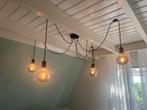 Industriële zwarte spinnenlamp met 5 LED  spiegelbollen., Ophalen, Zo goed als nieuw, Minder dan 50 cm