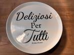 Riviera Maison Taartplateau - Deliziosi Per Tutti, Porselein of Keramiek, Schaal, Rond, Ophalen of Verzenden