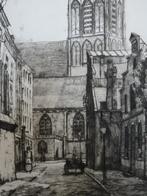 Grote ets Lange Torenstraat Rotterdam AW van Munster 1928, Antiek en Kunst, Kunst | Etsen en Gravures, Verzenden