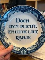 Makkum Tichelaar Wandbord Friese Spreuk, Ophalen of Verzenden