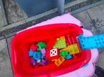 Blokken kar met bouwstenen, Kinderen en Baby's, Speelgoed | Bouwstenen, Gebruikt, Ophalen of Verzenden