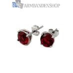 Rvs oorbellen met rode "robijn" heren dames oorbel, Sieraden, Tassen en Uiterlijk, Oorbellen, Overige materialen, Verzenden, Nieuw