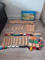 Houten treinset trein constructie speelgoed hout, Ophalen of Verzenden, Zo goed als nieuw