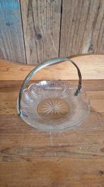 Kristallen bonbonnière met zilveren hengsel, Antiek en Kunst, Ophalen of Verzenden