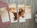4 delig paarden schilderij TEAB, Antiek en Kunst, Kunst | Schilderijen | Klassiek, Ophalen