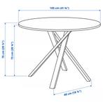 MARIEDAMM Eettafel - Zwart Marmerpatroon, Huis en Inrichting, 100 tot 150 cm, Rond, Ophalen of Verzenden, Zo goed als nieuw
