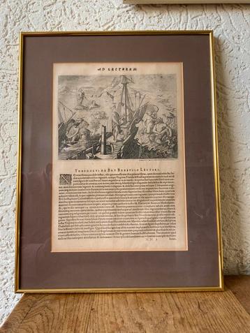Antieke Prent 17e Eeuw Johann Theodor de Bry Amerika beschikbaar voor biedingen