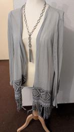 Grijs vestje met sliertjes - Bridget the Label - M/L, Maat 38/40 (M), Verzenden, Bridget The Label, Zo goed als nieuw