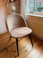 6 Velvet Eetkamerstoelen bruin/beige, Ophalen of Verzenden, Zo goed als nieuw, Overige kleuren, Vier