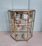 Vintage! Messing vitrinekastje glas, Antiek en Kunst, Ophalen of Verzenden