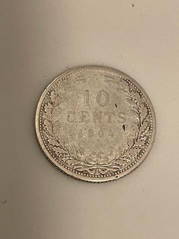 Zilveren Koningin Wilhelmina 10 cent 1904 beschikbaar voor biedingen