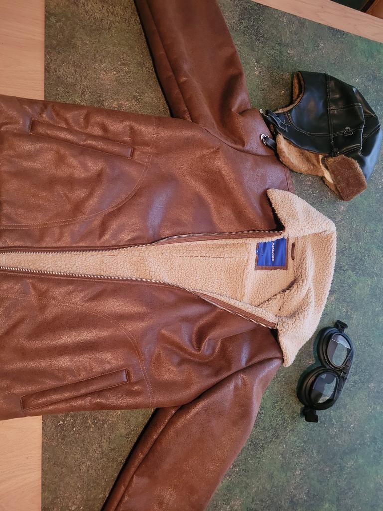 Piloten Carnaval Kostuum / LARP - Jas, Cap & Bril, Ophalen of Verzenden, Zo goed als nieuw