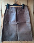 Vintage Bruin Lederen / Leren Midi Rok - Mt. S * Z.G.A.N *, Bruin, Vila, Ophalen of Verzenden, Zo goed als nieuw