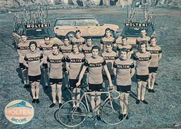 Vintage Molteni wielerploeg fotokaart poster  beschikbaar voor biedingen