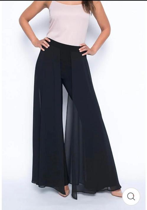 ZGAN Zwarte stretchy  palazzobroek FRANK LYMAN 48/50/52, Kleding | Dames, Grote Maten, Zo goed als nieuw, Zwart, Verzenden