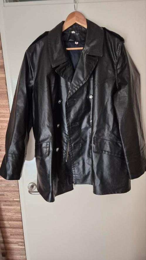 Vintage Franse Gendarmerie leren jas maat 50, Verzamelen, Kleding en Patronen, Gebruikt, Jas, Ophalen of Verzenden