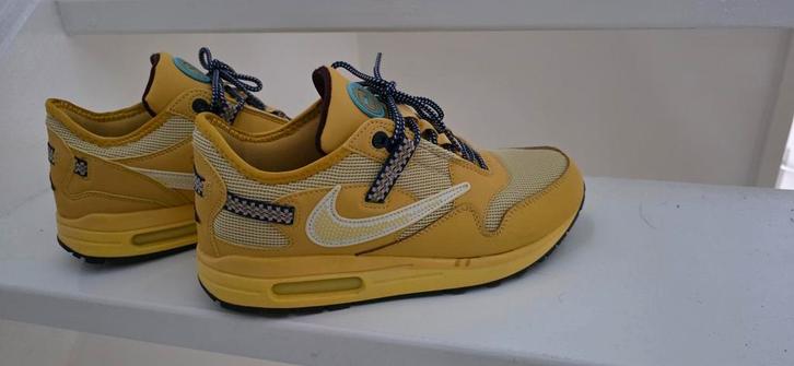 Nike Air Max 1 Travis Scott, Kleding | Heren, Schoenen, Gedragen, Sneakers of Gympen, Bruin, Ophalen of Verzenden