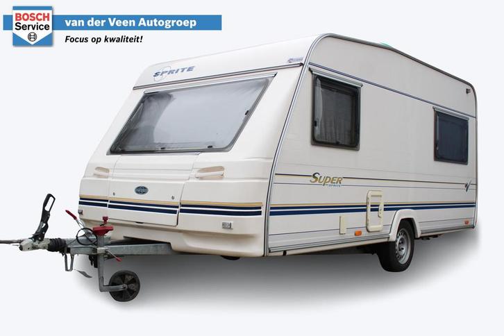 Sprite Super 450 2 | Instapklaar | Inboedel Inclusief | Gasf, Caravans en Kamperen, Caravans, Bedrijf, 750 - 1000 kg, Sprite, Douche