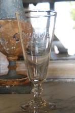 Antiek frans gelegenheids glas Souvenir geetst 19e eeuw, Ophalen