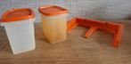 Tupperware Retro wandhanger met 2 rechthoekige bussen Oranje, Ophalen of Verzenden, Oranje, Overige typen