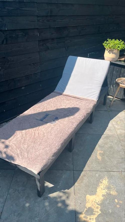 Ligbed antraciet 200x70 cm, Tuin en Terras, Ligbedden, Gebruikt, Kunststof, Verstelbaar, Ophalen of Verzenden