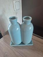 2 vaasjes, Overige kleuren, Ophalen of Verzenden, Minder dan 50 cm, Glas