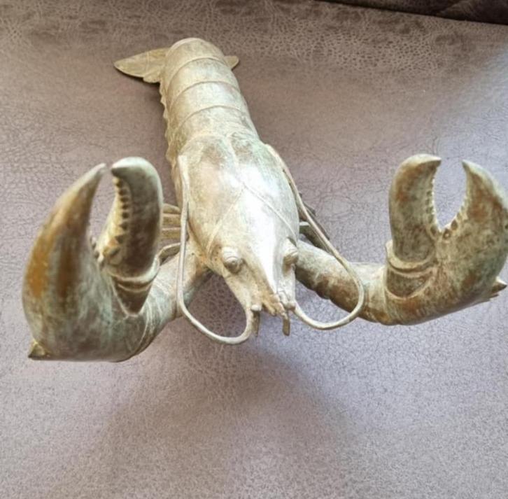 Bronzen Kreeft - beeld, Antiek en Kunst, Antiek | Koper en Brons, Brons, Verzenden